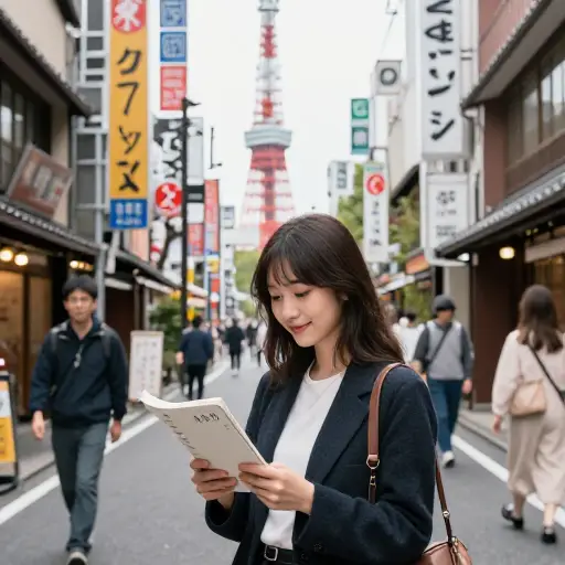 为了学习日语，她选择了住在东京，让自己完全沉浸在当地文化中。