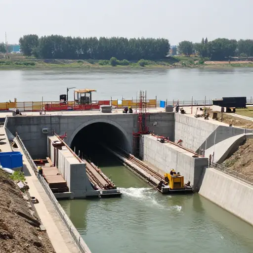 他们在河下建造了一条隧道用于地铁。