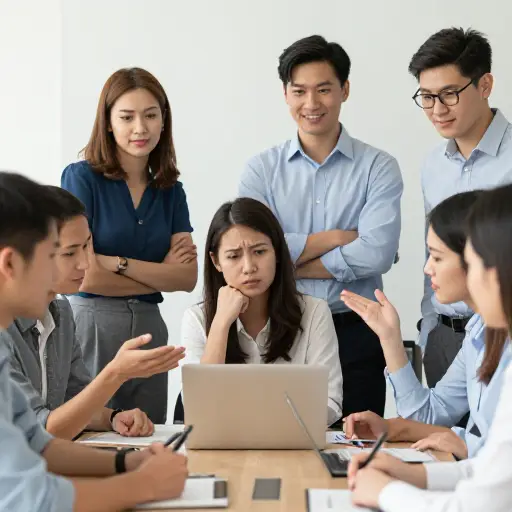 她的从众心理让她不敢表达自己独特的观点。