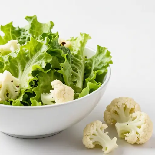 我喜欢在沙拉里加入切碎的花椰菜。