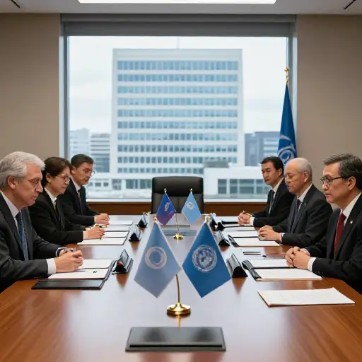 外交官们正试图在两国之间谈判达成和平协议。