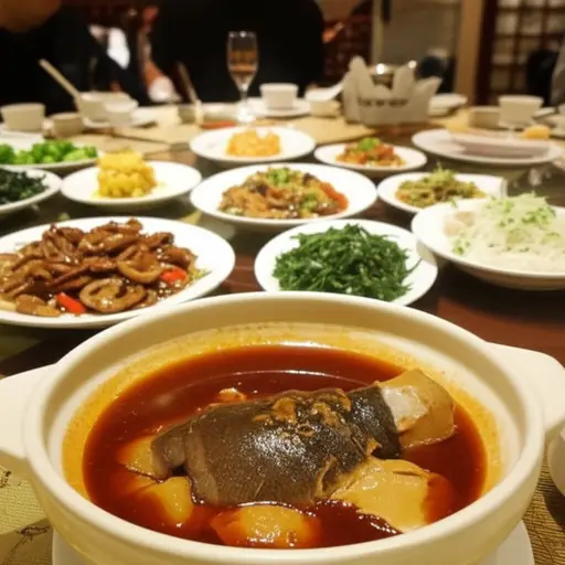 这家餐厅的特色菜是炖甲鱼。