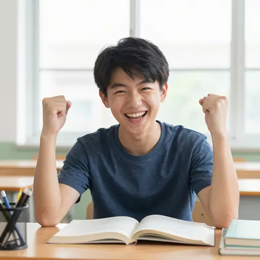 她努力学习真的得到了回报，她考试得了高分。