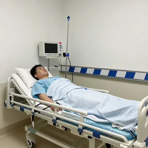 他被送进了急诊室。