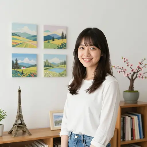 除了英语，她还会说法语和日语。