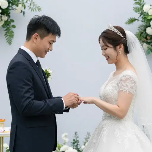 交换戒指后，他们将正式结婚。