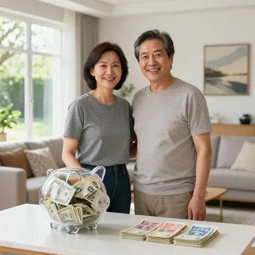 经过多年的储蓄，他们现在经济状况宽裕。