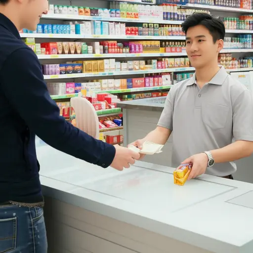 他从商店买了一包香烟。