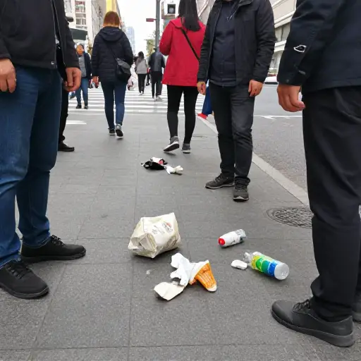 一些人继续在街上丢弃他们的垃圾。