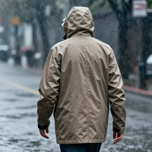 这件外套几乎不能抵御大雨。