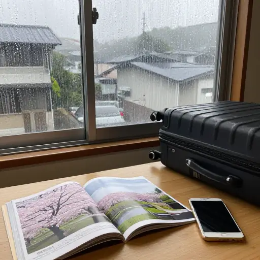 他们本打算去日本旅行的，但因为天气取消了。