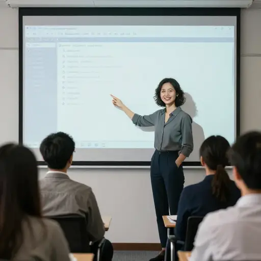 她对这款新软件进行了完美的演示。