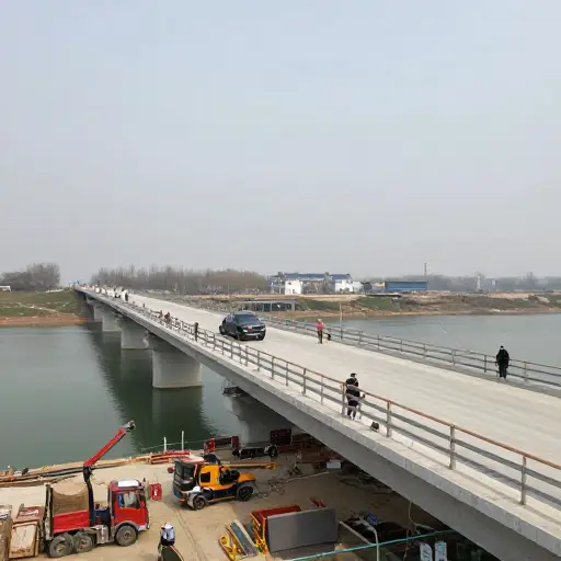 这座桥正在建设中。