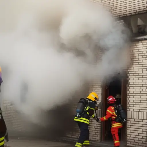 消防员成功从燃烧的建筑物中救出了被困居民。