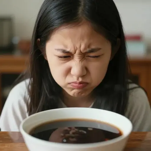 她对苦药做了个鬼脸。