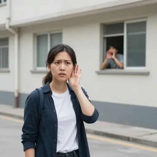 她听到从楼里传来求助的呼喊。