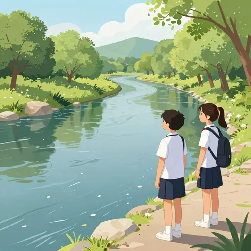 这里的河流很窄。
