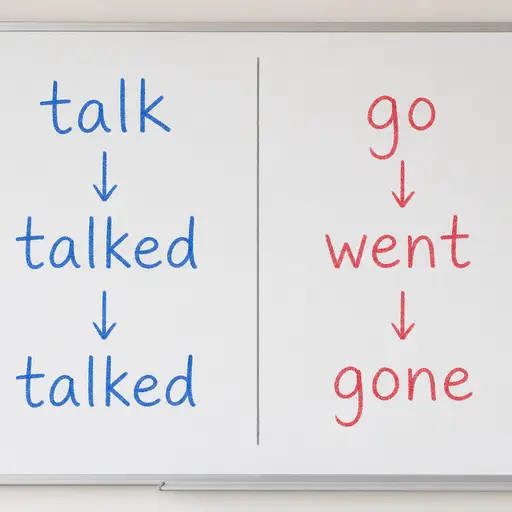 'Talk' 是规则动词，但 'go' 不是。