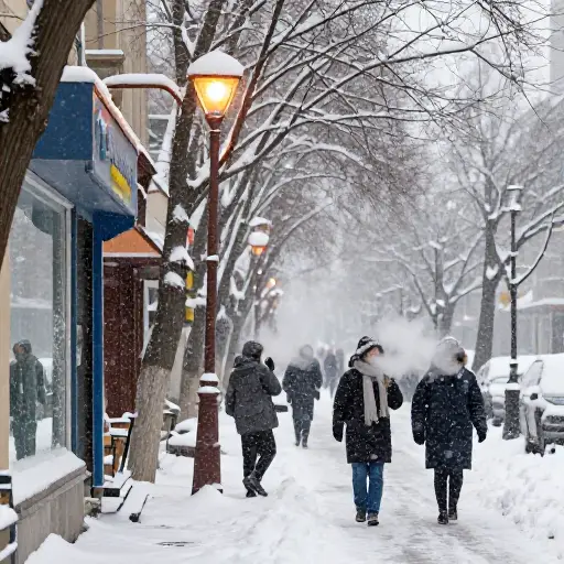 外面很冷，下雪了。