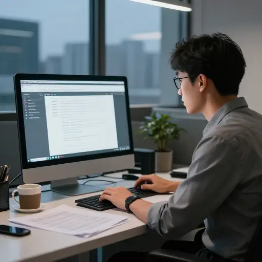 他拼命工作以按时完成项目。