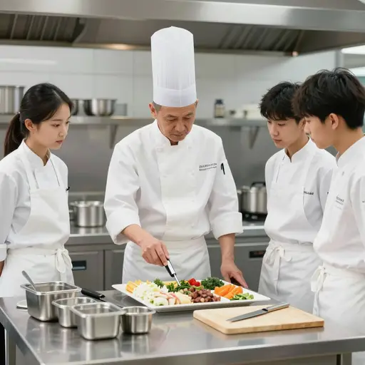 这所烹饪学校强制执行严格的卫生标准，每位学生在进入厨房之前都必须掌握。