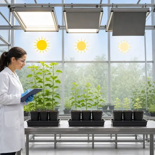 研究人员使用不同量的阳光来测试植物生长。