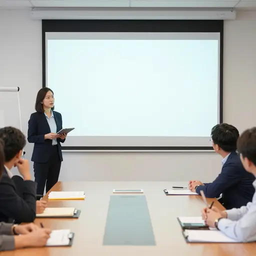 她马上就要开始她的演示了。