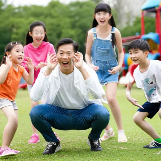 当我假装是只猴子时，孩子们都开始跟着学我发出呜呜的声音。