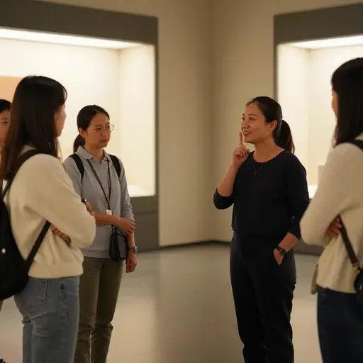 博物馆礼貌地要求游客关闭手机。