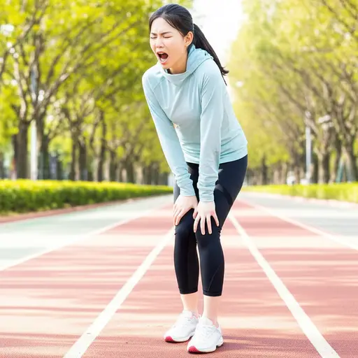 她跑步时跑得太快，结果拉伤了腿筋。