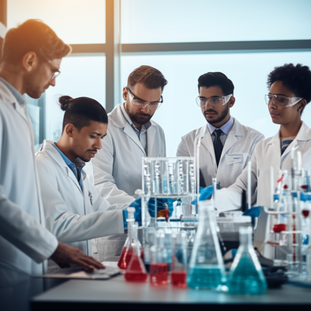 他们正在使用各种化学试剂。