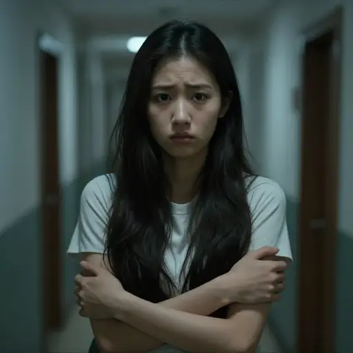 她有点害怕。