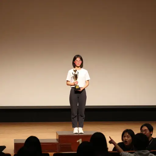 出人意料的是，那个平时最安静的学生拿了演讲比赛第一名。
