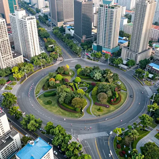 马拉松路线形成了环绕城市的圆形赛道。