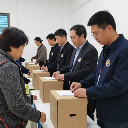 观察员在场以在投票期间维持秩序。