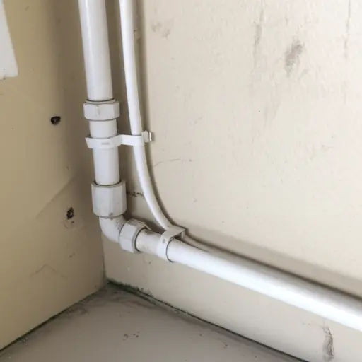 水管在墙角处有个急转弯。
