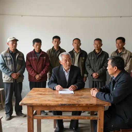 村民们前来恳求到访的官员在暴风雨后提供紧急援助。