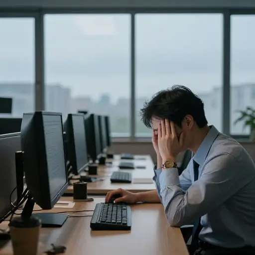 单调的日常办公室工作让人们感到压力。