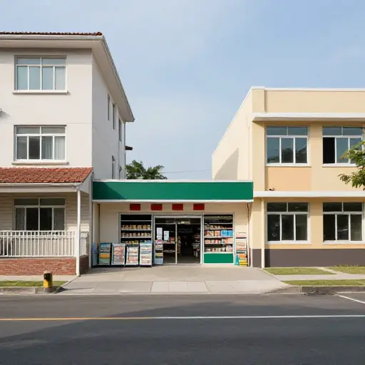超市在我家和学校之间。