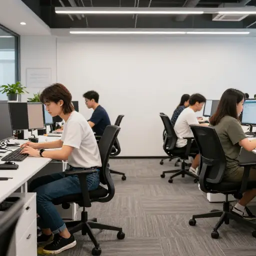 在我们办公室，周五我们穿得非常随意。