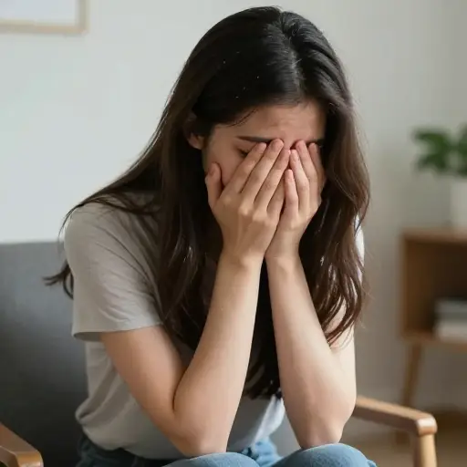 一听到这个消息，她就被悲伤淹没了。