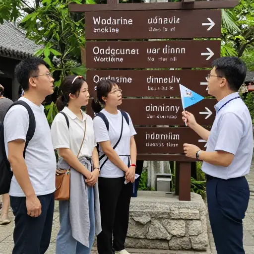 我们不得不请导游为我们翻译。