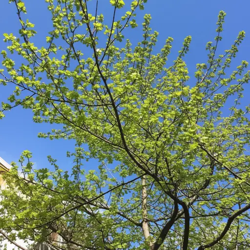 春天到了，树叶又变成了绿色。