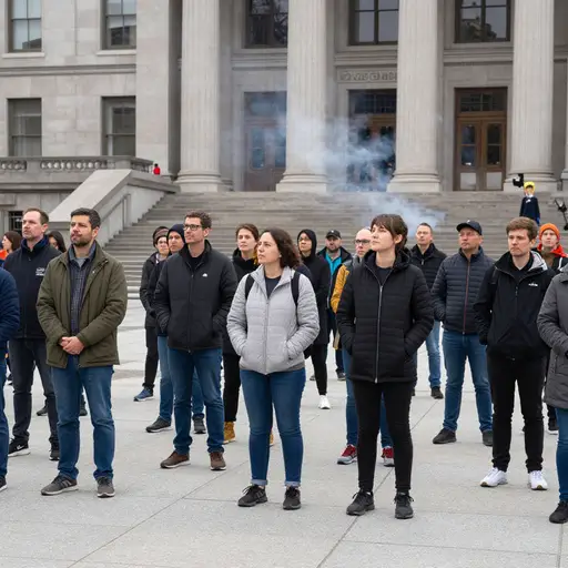 抗议者们正在组织一场反对新政策的集会。