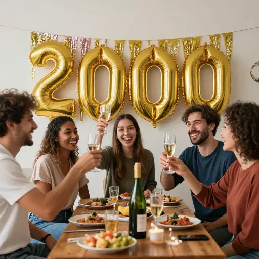 我们举办了一个派对来庆祝新千年。