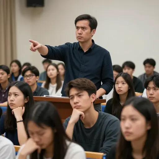 他的批评是针对所有不同意他的人。