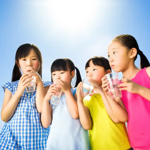 在炎热的夏天，孩子们总是更容易口渴。