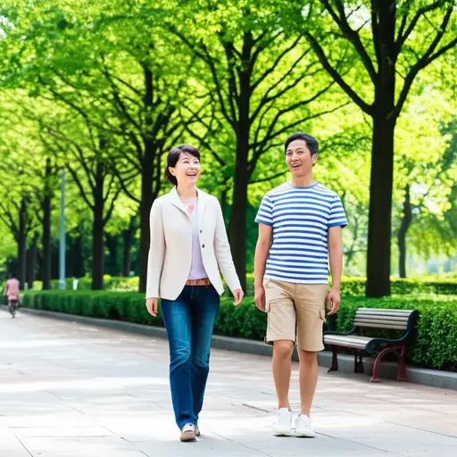 在公园里遇见老同学纯属偶然。