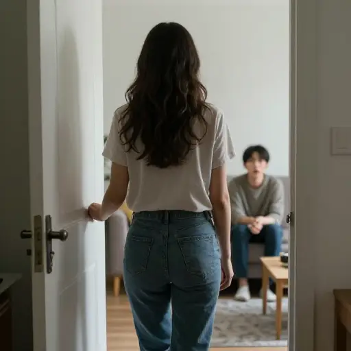 她不告而别，刻意暗示了她的不悦。
