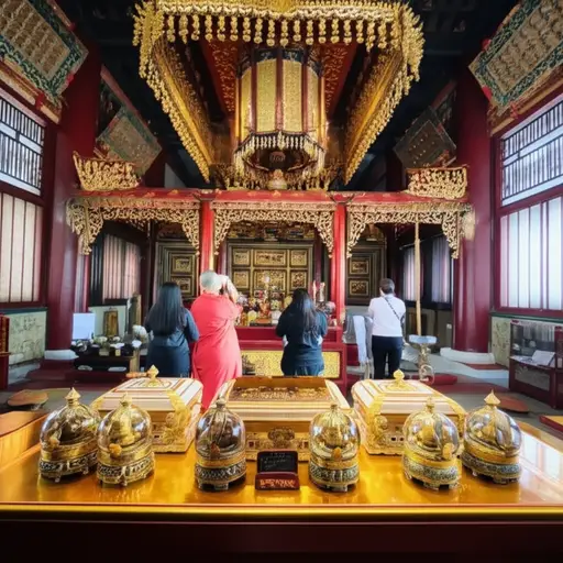 这座寺庙里保存着许多佛教圣物。